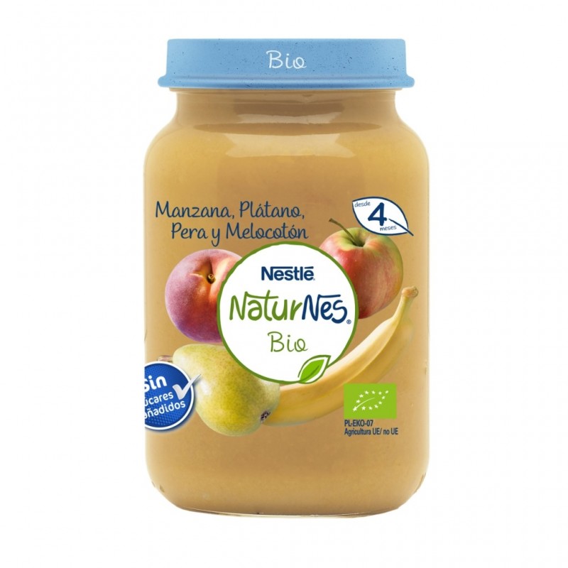 Nestl Naturnes Bio Pur Manzana Pl Tano Pera Y Melocot N Gr