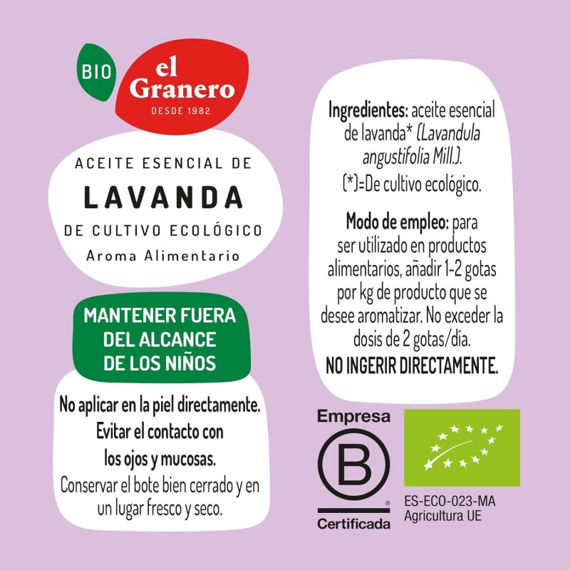 El Granero Integral Aceite Esencial De Lavanda Bio Ml Compra Online