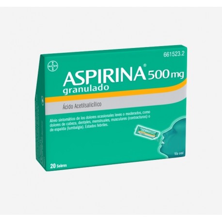 BAYER Aspirine 500 mg 20 Sachets Granulés Acheter en Pharmacie en ligne