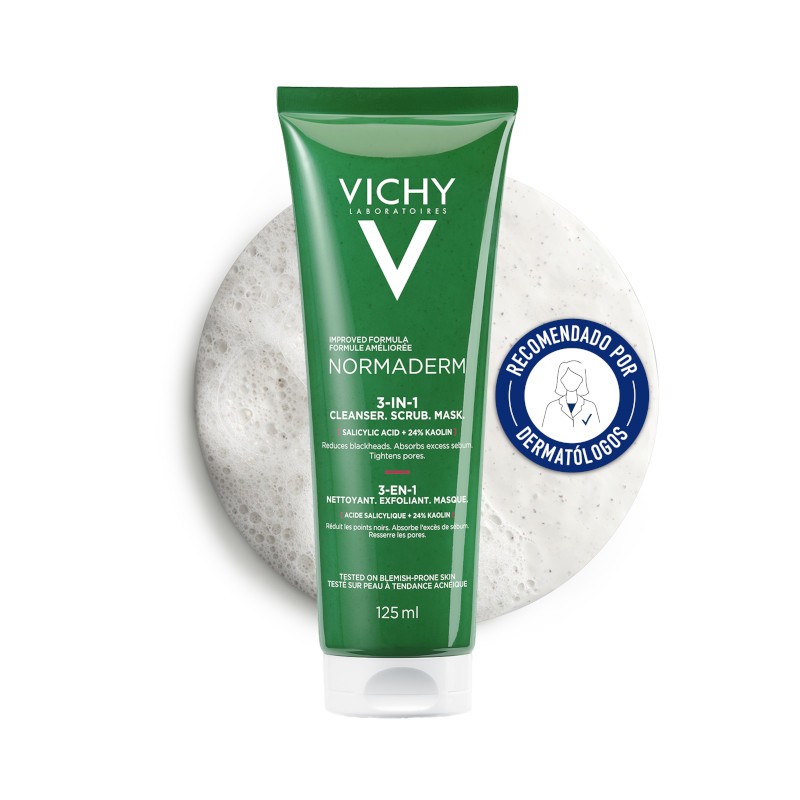 VICHY Normaderm 3 En 1 Exfoliante Limpiador Y Mascarilla 125ml OFERTA