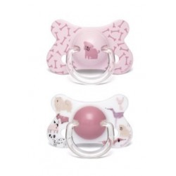 SUAVINEX Duplo Fusion Latex Ciuccio Anatomico 4-18 mesi (cuccioli rosa)