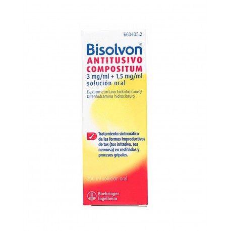 BISOLVON ANTITUSIVO COMPOSITUM 3/1,5 MG/ML SOLUÇÃO ORAL 200 ML