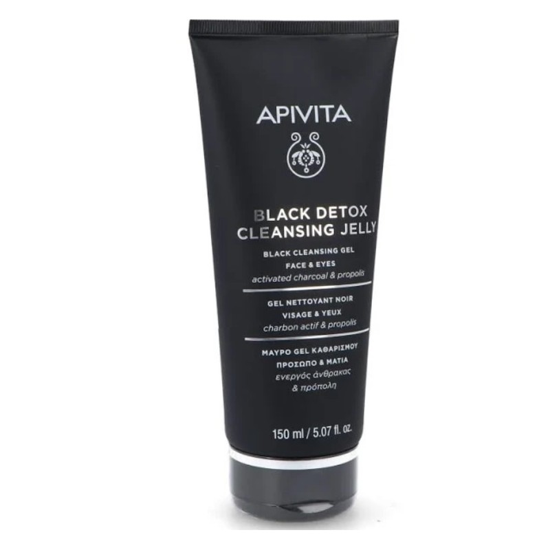 Apivita Black Detox Gel detergente viso e occhi 150ml Apivita Black Detox Gel detergente viso e occhi 150ml
