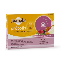 JUANOLA Propolis with Hedera and Honey Flavored Fruits of the Forest 24 Soft Tablets