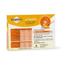 JUANOLA Propolis au Miel, Altea et Vit C Saveur Orange 24 Comprimés Souples