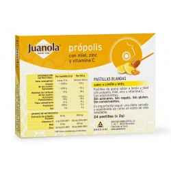 JUANOLA Propolis mit Honig, Zink und Vit C Zitronen- und Honiggeschmack 24 Weichtabletten