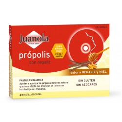 JUANOLA Própolis com sabor Alcaçuz e Mel 24 Comprimidos Suaves
