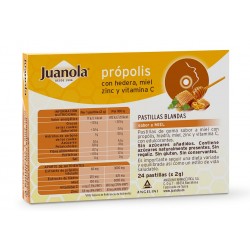 JUANOLA Propolis with Hedera, Honey, Zinc and Vit C Honey flavor 24 Soft Tablets