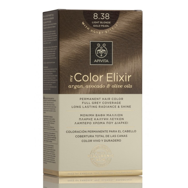 APIVITA Dye 8.38 Loiro Claro Pérola Dourada My Color Elixir APIVITA Dye 8.38 Loiro Claro Pérola Dourada My Color Elixir