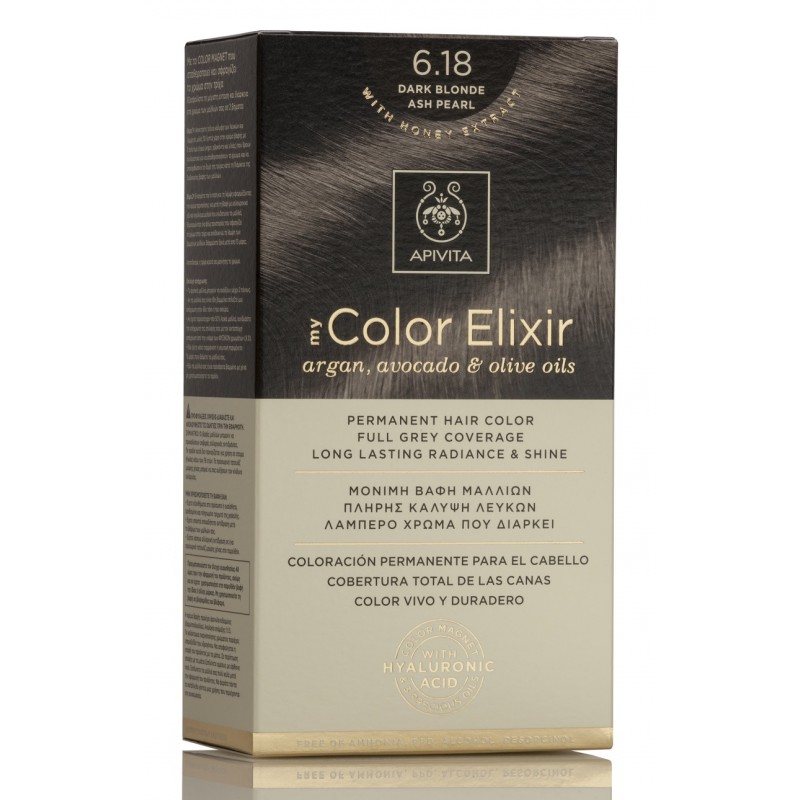 APIVITA Dye 6.18 Dark Pearl Ash Blonde My Color Elixir APIVITA Dye 6.18 Dark Pearl Ash Blonde My Color Elixir