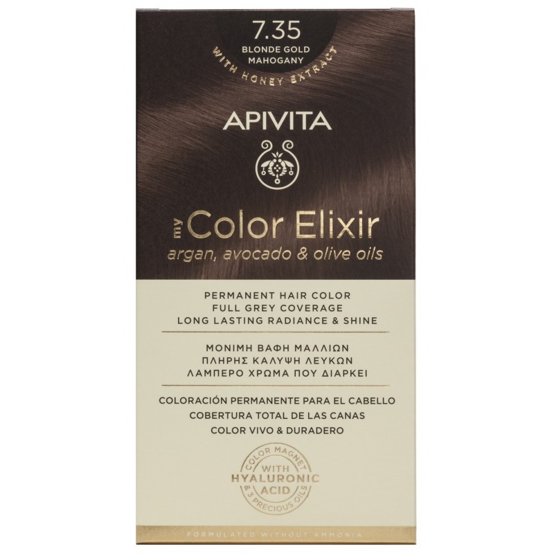 APIVITA Tinte 7.35 Rubio Dorado Caoba My Color Elixir