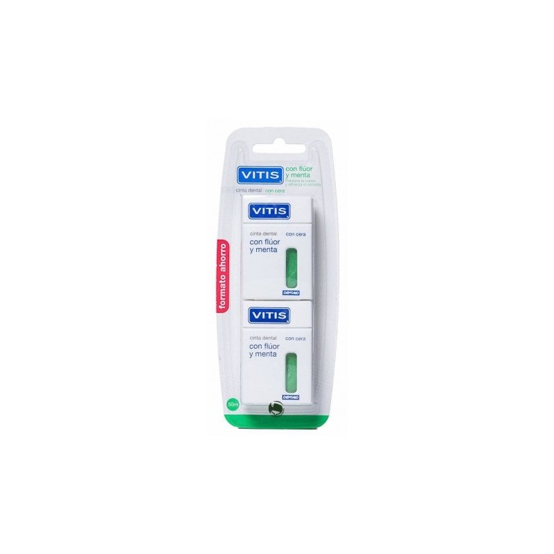 VITIS Duplo Fita Dentária com Flúor e Menta 2x50m VITIS Duplo Fita Dentária com Flúor e Menta 2x50m