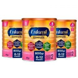 PACK Enfamil 2 Leite Infantil Completo Premium 3x800gr