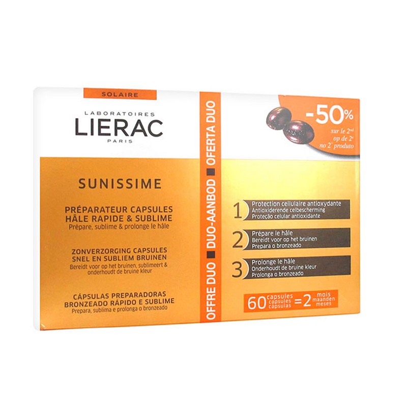 LIERAC Duplo Sunissime Solar Capsules Protezione abbronzante rapida e antietà 2x30 capsule