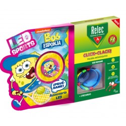 RELEC Pulsera Antimosquitos Infantil Click-Clack BOB ESPONJA Tenis 2 recargas