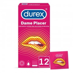 DUREX Preservativos Dame Placer con Puntos y Estrías 12 unidades
