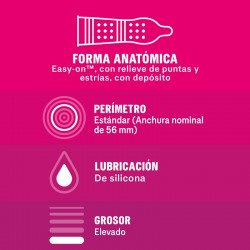 DUREX Kondome Give Me Pleasure mit Punkten und Dehnungsstreifen 12 Einheiten