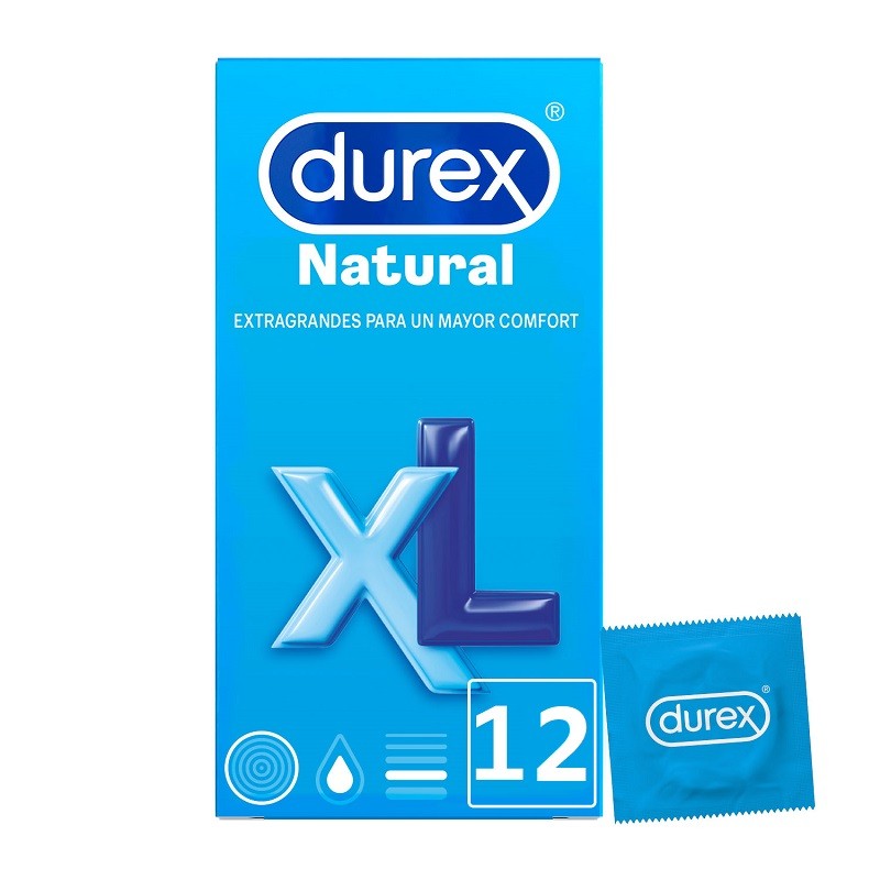 Durex Preservativo Natural Xl Extra Grande De Oferta 12 Unidades 7073