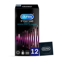 DUREX Preservativos Intense Orgasmic con Puntos y Estrías 12 unidades
