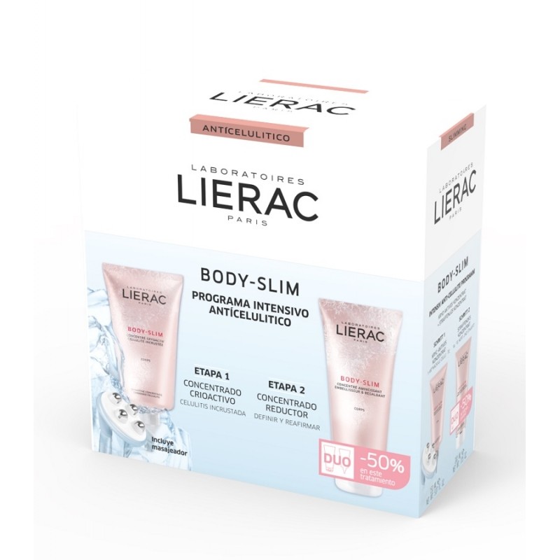 LIERAC Body-Slim Anti-Celulite Cryoactive Duo 150ml + Concentrado Redutor 200ml + Massageador GIFT