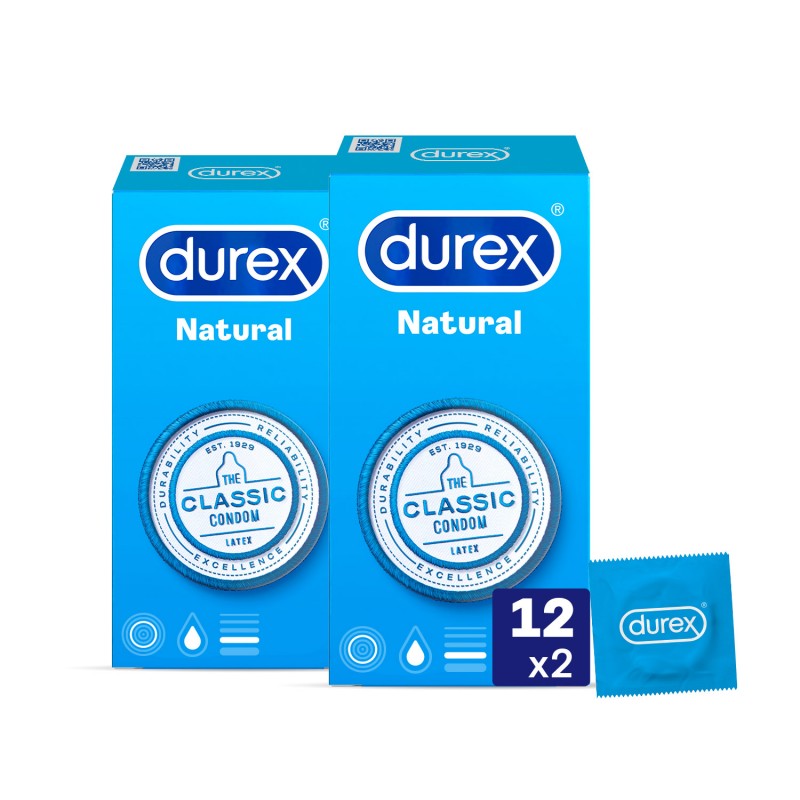 DUREX Preservativo Natural Duplo 2x12 DUREX Preservativo Natural Duplo 2x12
