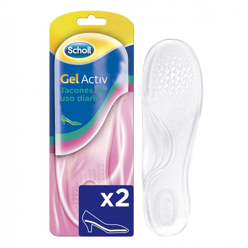 SCHOLL Activ Gel Insole Heel Daily Use 2 units.