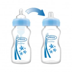 DR. BROWN'S Übergangsflasche 2 in 1 Blau 270ml