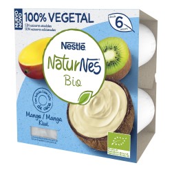 NESTLÉ Naturnes Bio Postre Lácteo 100% Vegetal Coco, Mango y Kiwi 4x90gr