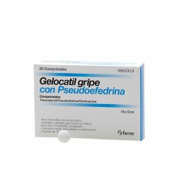 GELOCATIL Grippe Pseudoéphédrine 20 Comprimés