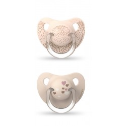 SUAVINEX Pacifier Anatomical Silicone Nipple 0-6 Months x2 (Beige)