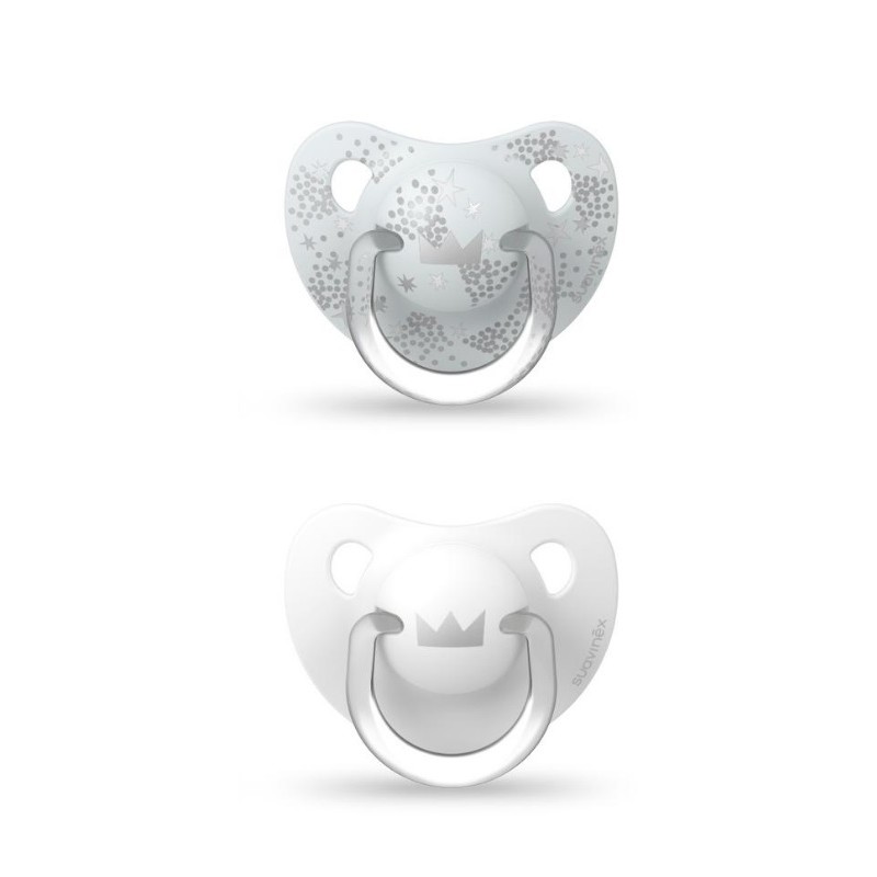 SUAVINEX Sucette Tétine Anatomique Silicone 0-6 Mois x2 (Blanc)
