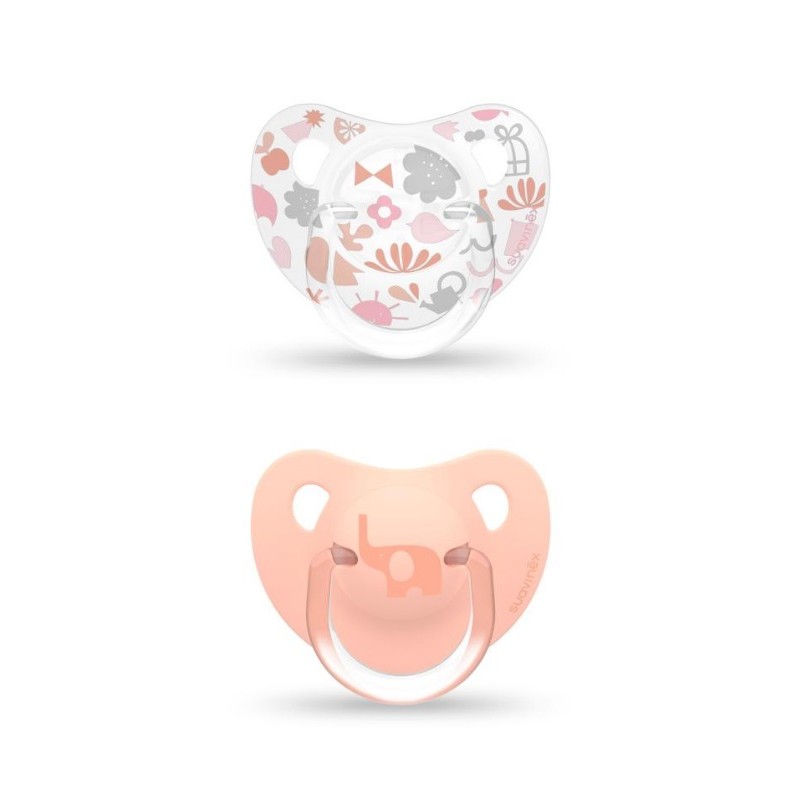 SUAVINEX Pacifier Anatomical Silicone Teat 6-18 Months x2 (Pink)