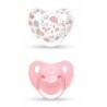 SUAVINEX Pacifier Anatomical Silicone Teat +18 Months x2 (Pink)