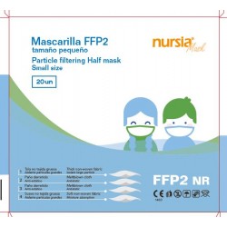 20x Mascarillas FFP2 Infantil 4 Capas ≥95% Filtración NURSIA