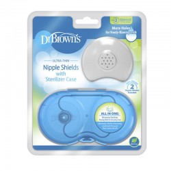 DR. Protetores de mamilo de silicone BROWN'S com caixa de esterilização tamanho 2 (2 unidades)