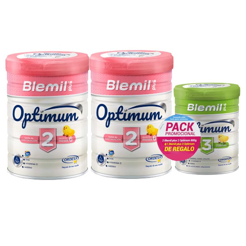 BLEMIL Pack plus Optimum 2 Leche de Continuación 2x800gr + Optimum 3 400gr