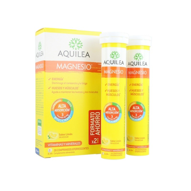 AQUILEA Magnesium Lemon Flavor 28 Effervescent Tablets