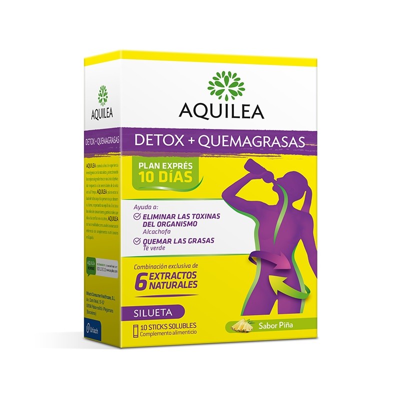 AQUILEA Detox + Quemagrasas 10 Sticks Solubles