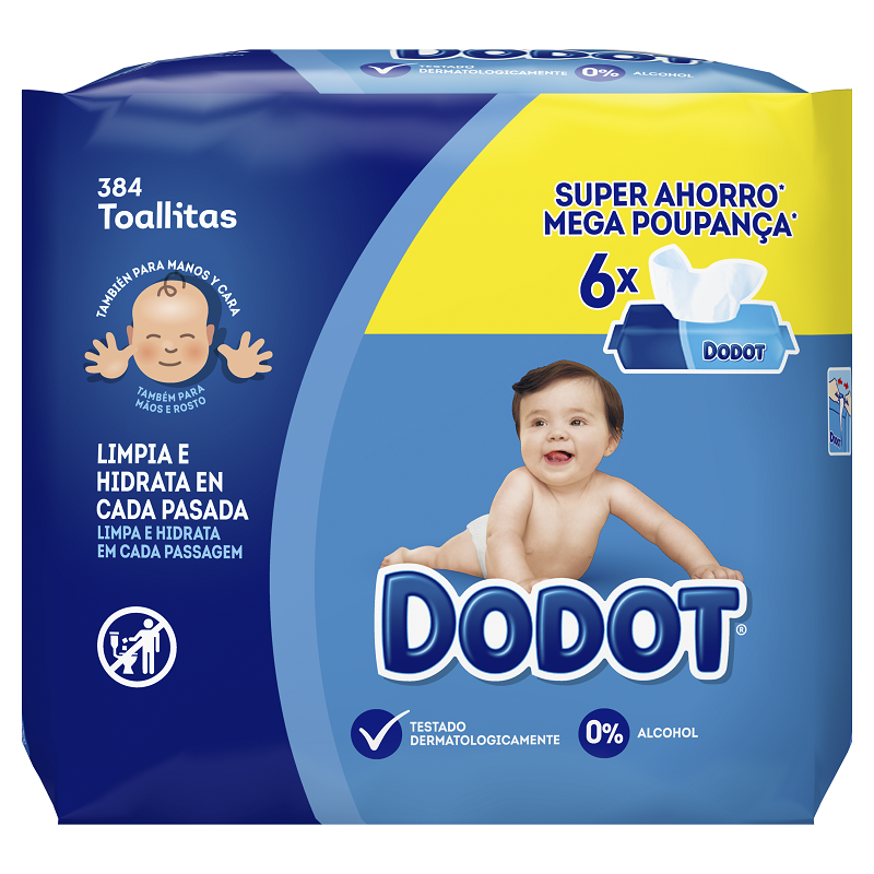 DODOT Lingettes Bébé 6x64 (384 Utés)