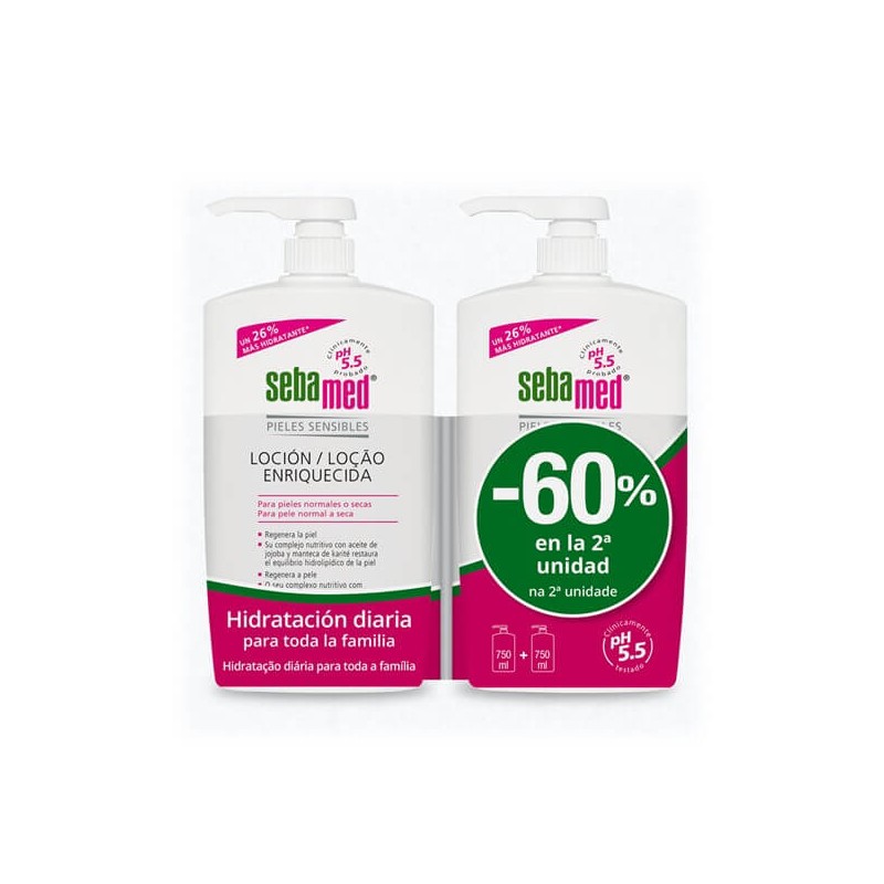 SEBAMED DUPLO Enriched Lotion Sensitive, Normal and Dry Skin 2x750ml