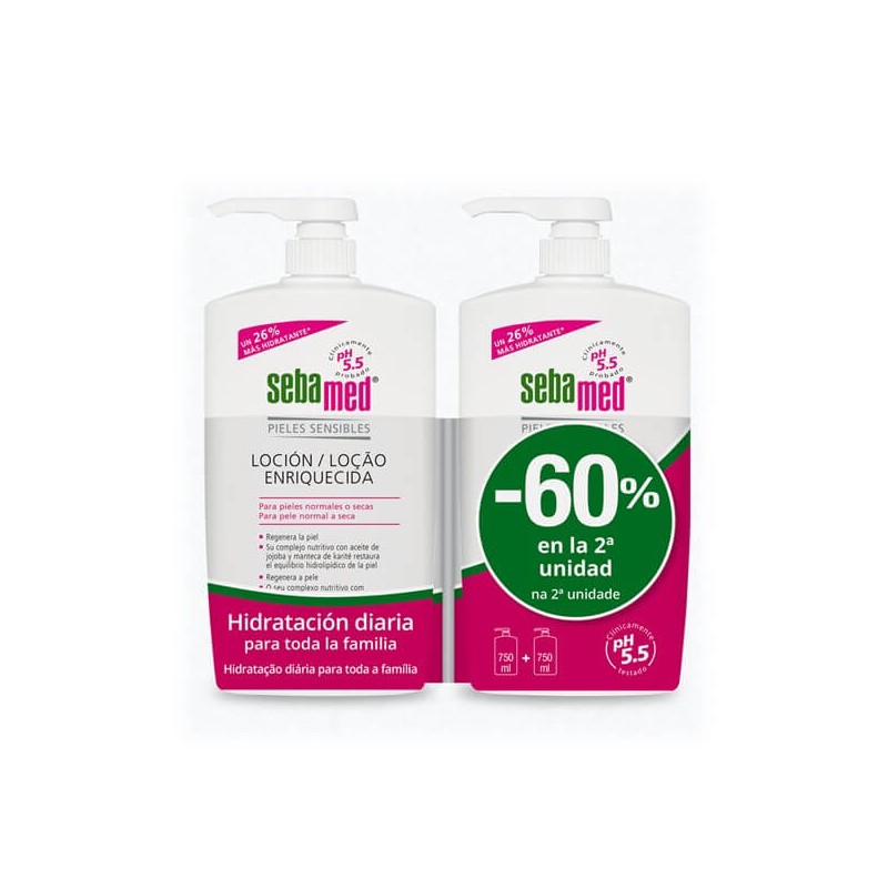 SEBAMED DUPLO Loção Enriquecida Pele Sensível, Normal e Seca 2x750ml