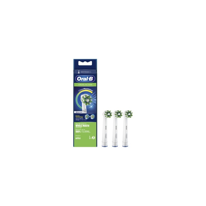Substituição ORAL-B CrossAction com CleanMaximiser 3 cabeças