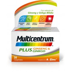 MULTICENTRUM Plus Ginseng y Ginkgo 30 Comprimidos