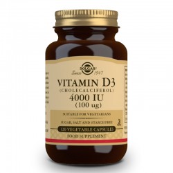 SOLGAR Vitamina D3 4000iu 120 Cápsulas Vegetales