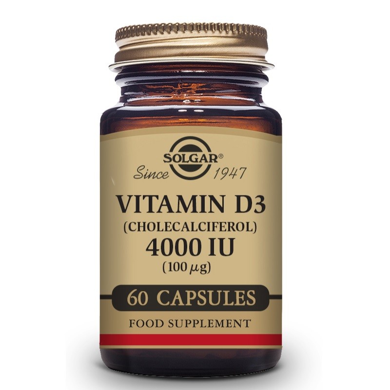 SOLGAR Vitamina D3 4000iu 60 Cápsulas Vegetales