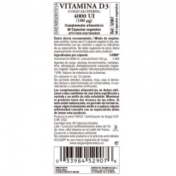 SOLGAR Vitamina D3 4000iu 60 Cápsulas Vegetales