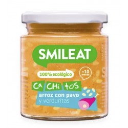 Arroz de Cachitos Orgânico SMILEAT com Peru e Legumes Frasco 230g