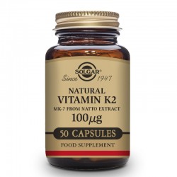 SOLGAR Vitamin K2 100µg mit natürlichem MK-7 (Natto-Extrakt) 50 Gemüsekapseln