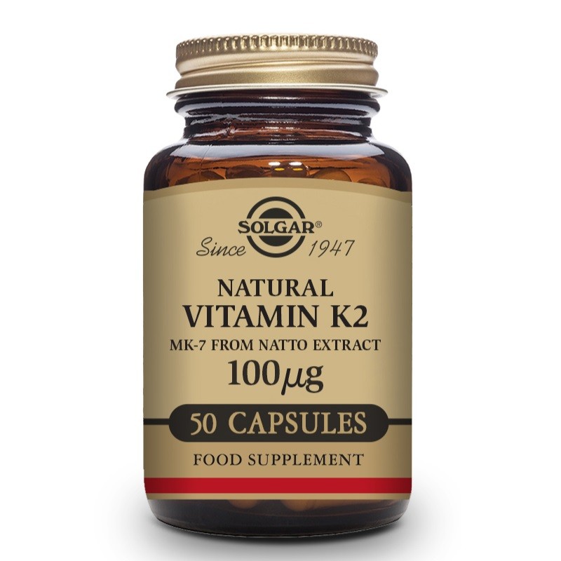 SOLGAR Vitamina K2 100μg con MK-7 naturale (estratto di Natto) 50 capsule vegetali