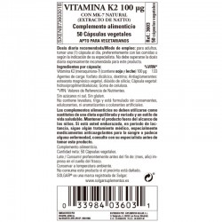 SOLGAR Vitamin K2 100µg mit natürlichem MK-7 (Natto-Extrakt) 50 Gemüsekapseln